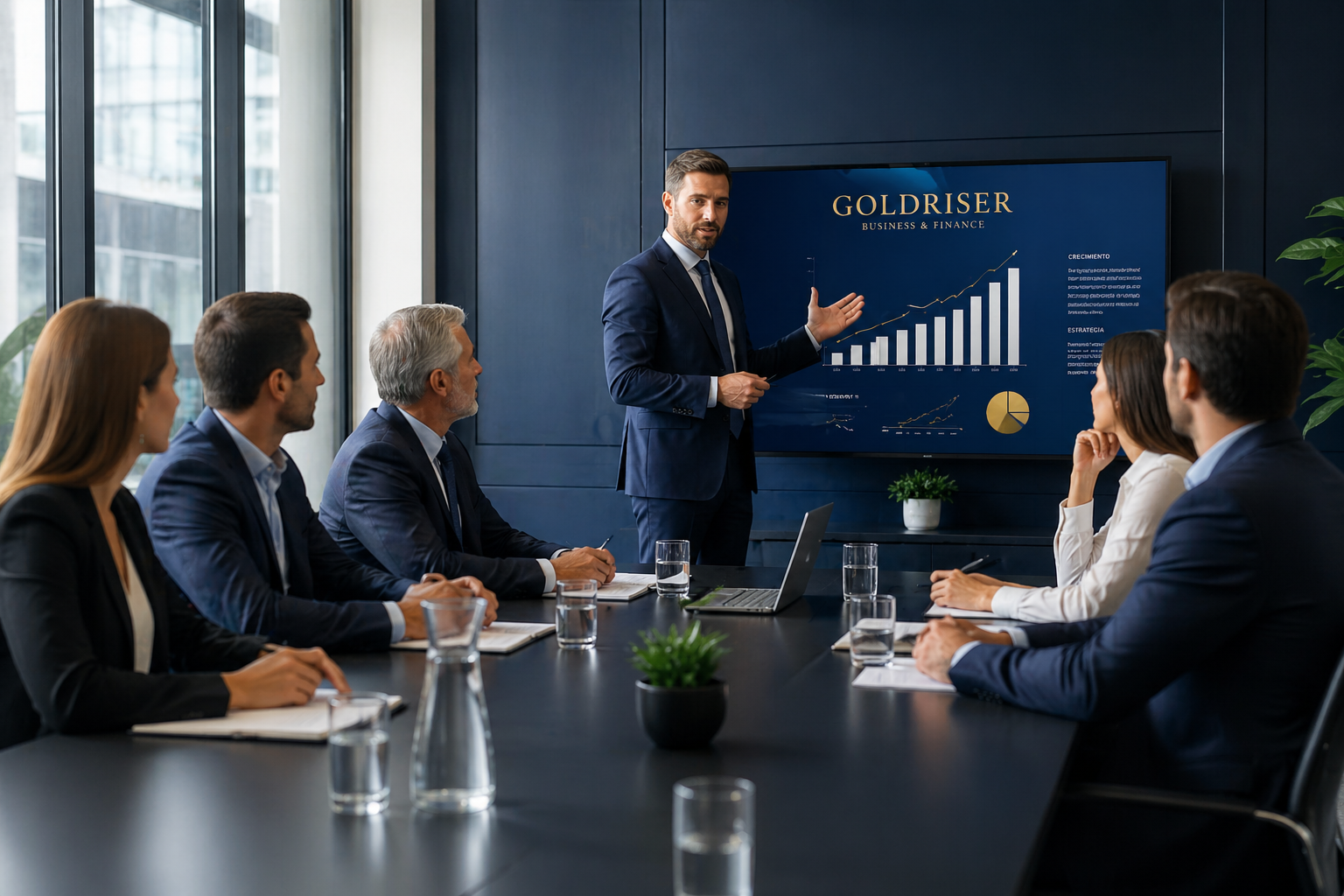 Equipo de profesionales de GOLDRISER trabajando juntos